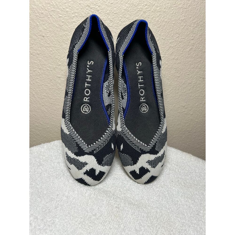 Rothy’s The Round Toe Flats Retired Winter Camo Pattern Rare